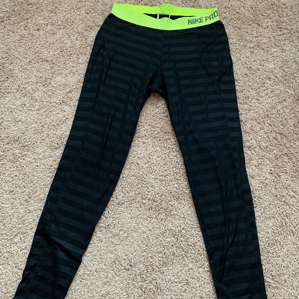 Black striped Women’s Nike Pro Leggings